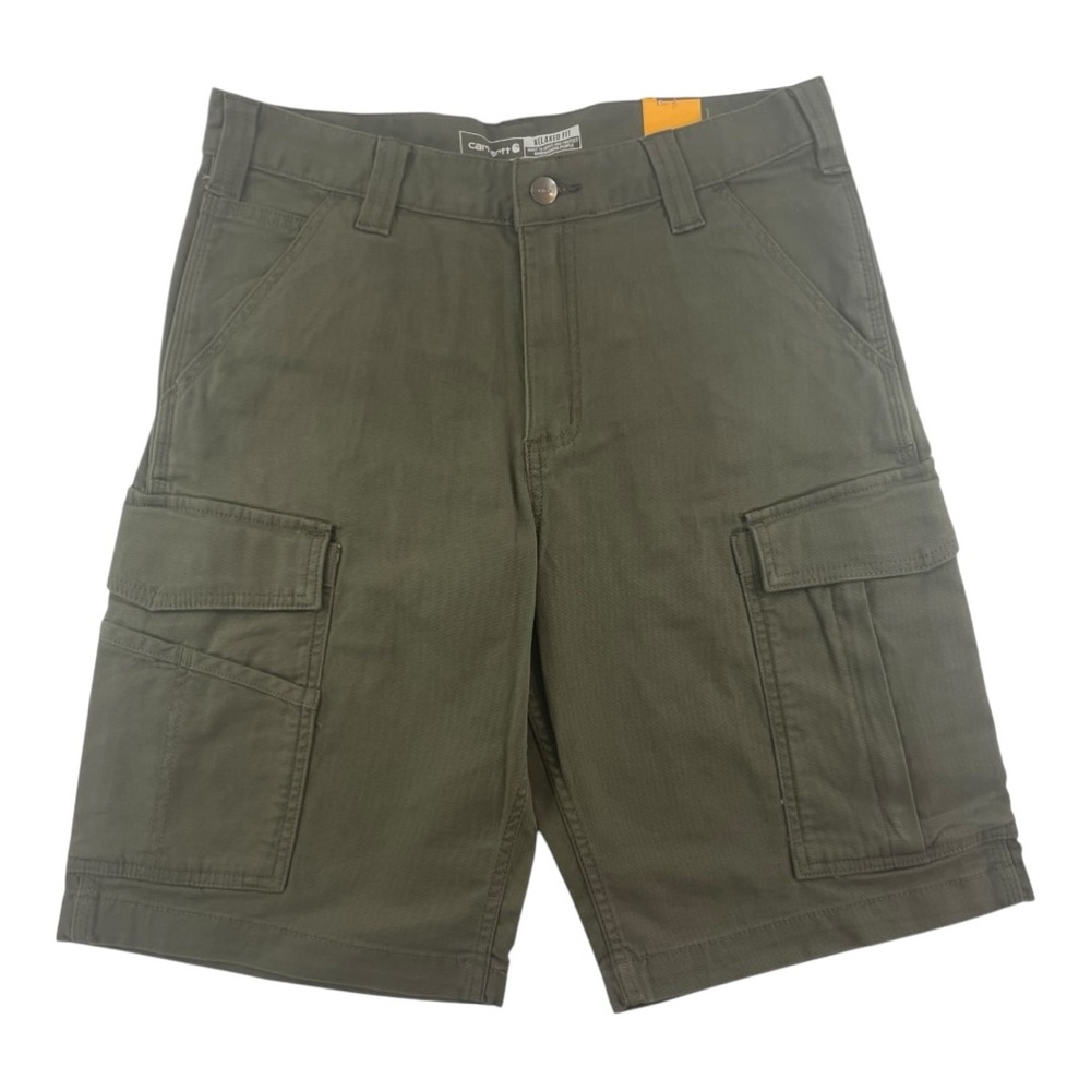 Carhartt Rugged Flex Relaxed Fit Canvas Cargo Work Short BS3542-M Green Sz 31”